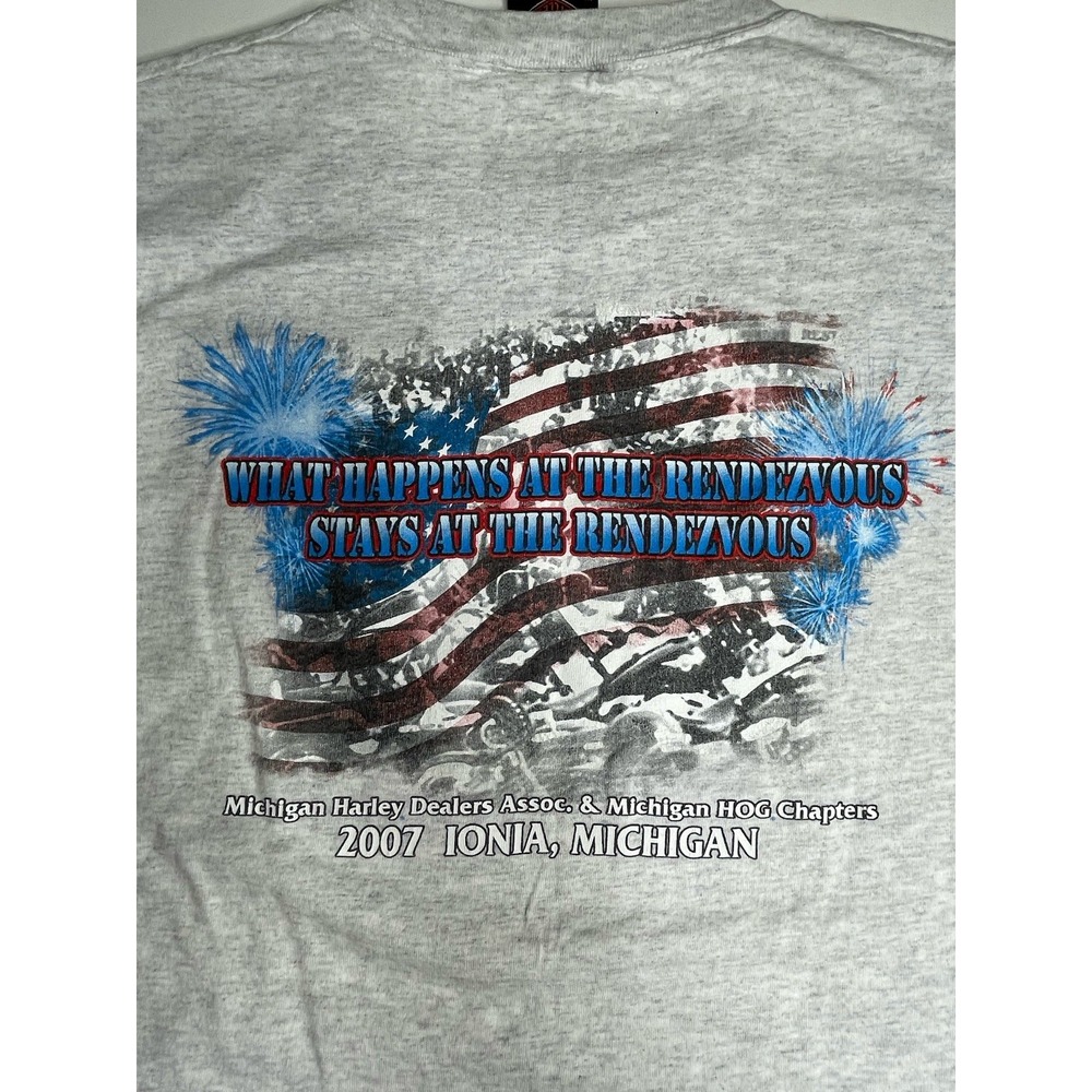 Harley Davidson Michigan Rendezvous 2007 Gray Sleeveless Men's Size XL USA Made - Picture 8 of 8